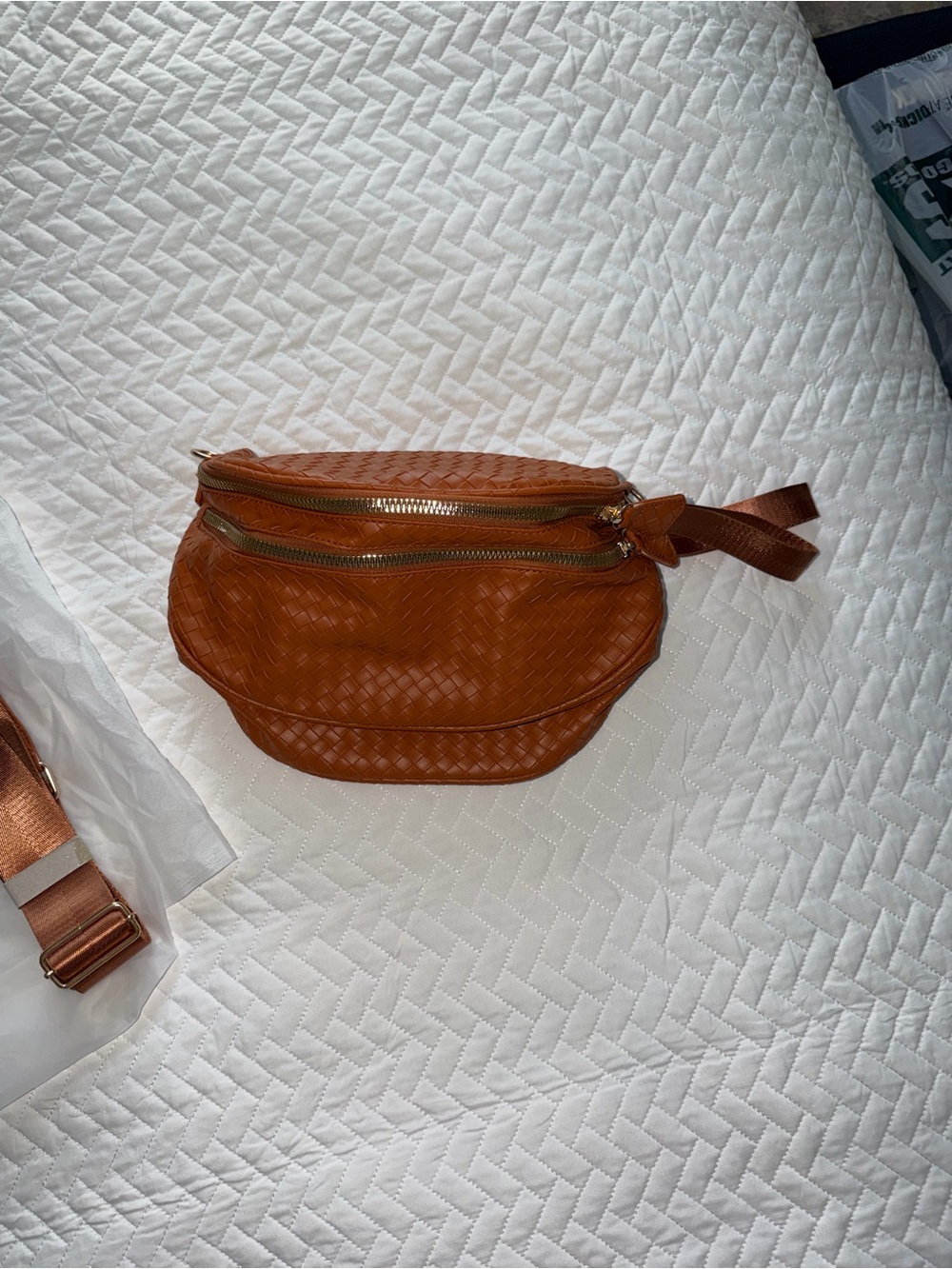 Emmafy Woven Leather Bum Bag